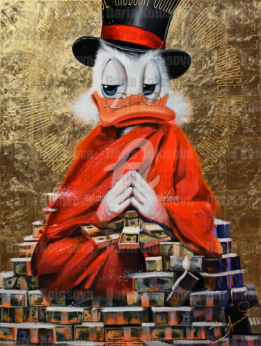 Картина под названием "Duck MONK - GICLEE…" - Daria Kolosova, Подлинное произведение искусства, Масло