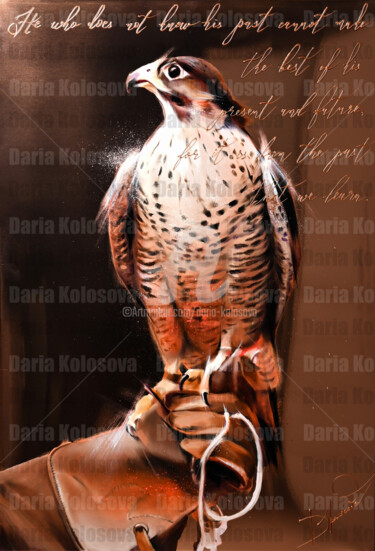 Painting titled "Falcon 1" by Daria Kolosova, Original Artwork, Oil