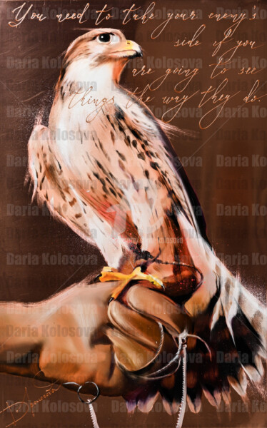 Painting titled "Falcon 2" by Daria Kolosova, Original Artwork, Oil