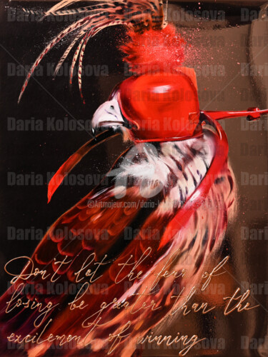 Pittura intitolato "Falcon 3" da Daria Kolosova, Opera d'arte originale, Olio