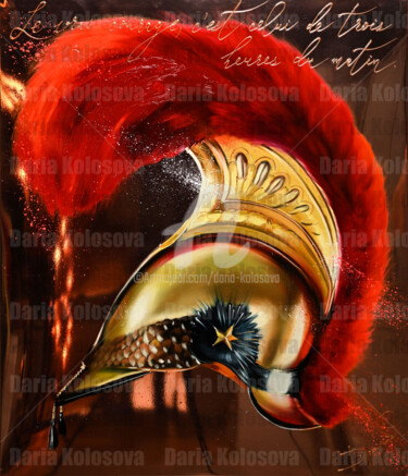 Pittura intitolato "Napoleon Helmet 2" da Daria Kolosova, Opera d'arte originale, Olio