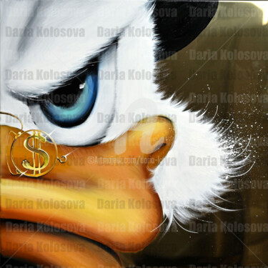Pintura titulada "Duck on GOLD (Maldi…" por Daria Kolosova, Obra de arte original, Oleo