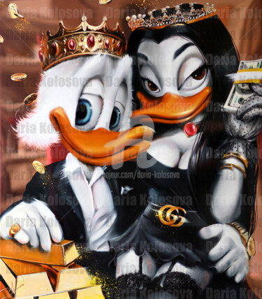 Painting titled "Rich couple" by Daria Kolosova, Original Artwork, Oil