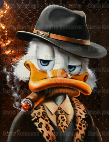 Картина под названием "Mr. Duck" - Daria Kolosova, Подлинное произведение искусства, Масло