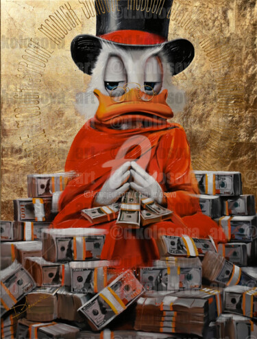 Painting titled "Duck Monk - limited…" by Daria Kolosova, Original Artwork, Oil