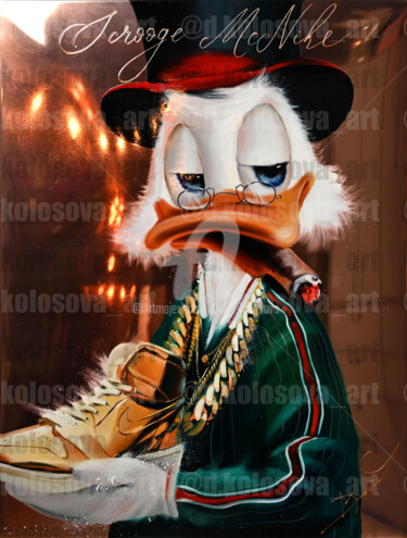 Painting titled "Duck McNike" by Daria Kolosova, Original Artwork, Oil
