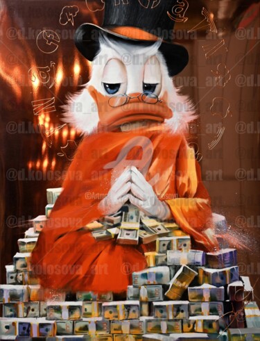 Painting titled "Monk Logos" by Daria Kolosova, Original Artwork, Oil