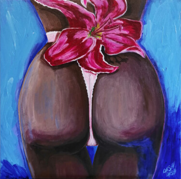 Painting titled "Pink Lily" by Daria Motovilova, Original Artwork, Acrylic