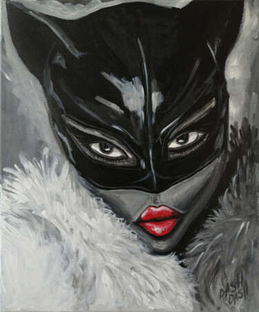 Malerei mit dem Titel "WILD CAT" von Daria Motovilova, Original-Kunstwerk, Acryl