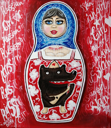 Malerei mit dem Titel "RUSSIAN GIRL" von Daria Motovilova, Original-Kunstwerk, Acryl