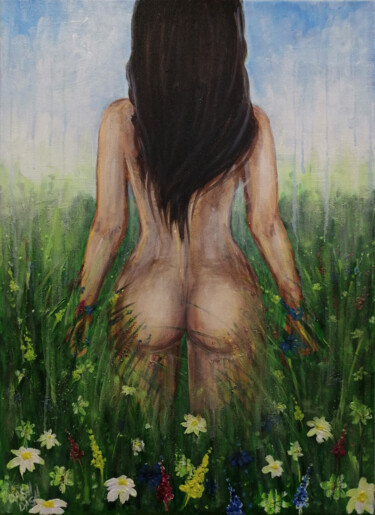 Painting titled "SERENITY" by Daria Motovilova, Original Artwork, Acrylic