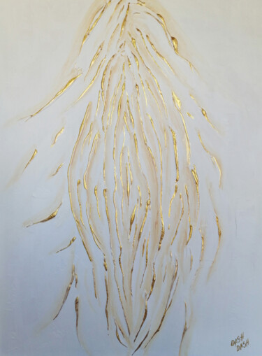 Painting titled "GOLDEN YONI" by Daria Motovilova, Original Artwork, Acrylic