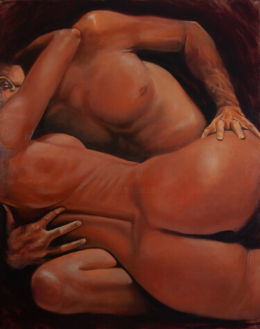 Painting titled "Embrace" by Daria Petrova, Original Artwork, Oil