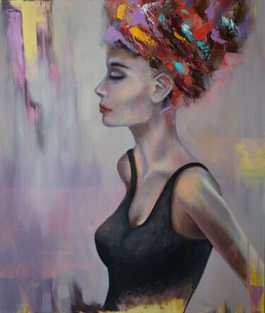 Картина под названием "Temptation" - Daria Shalik, Подлинное произведение искусства, Масло Установлен на Деревянная рама для…