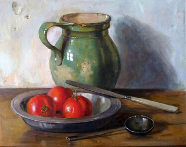 Pittura intitolato "Old Milk Jar" da Daria Smirnova, Opera d'arte originale, Olio