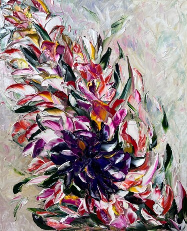 Malerei mit dem Titel "Flower colors" von Daria Sugrobova, Original-Kunstwerk, Öl
