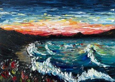 Картина под названием "ON THE SUNSET" - Daria Sugrobova, Подлинное произведение искусства, Масло
