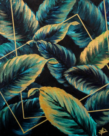Картина под названием "Leaves" - Дарья Задорожная, Подлинное произведение искусства, Акрил