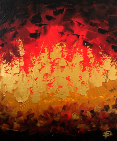 Картина под названием "Сrimson forest" - Дарья Задорожная, Подлинное произведение искусства, Акрил