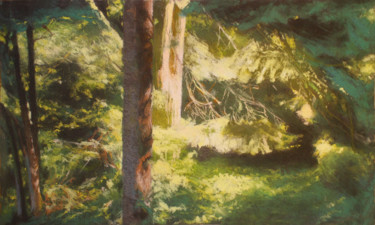 Painting titled "Shining through" by Daria Kucharczyk, Original Artwork, Pastel