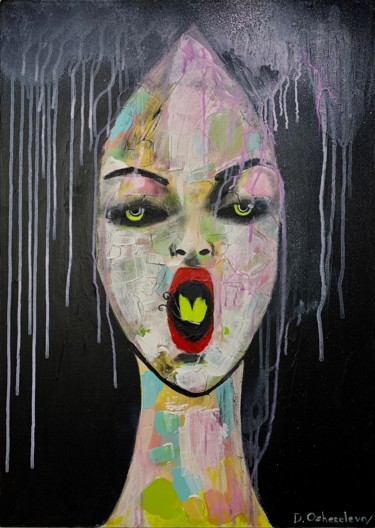 Картина под названием "Bold Nikki" - Daria Ozhereleva, Подлинное произведение искусства, Акрил