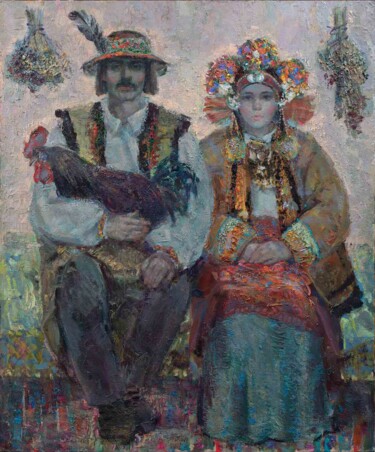 Картина под названием "Wedding - The Shado…" - Dariia Onyshchenko, Подлинное произведение искусства, Масло Установлен на Дер…