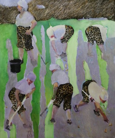 Картина под названием "6PARADISE" - Dariia Onyshchenko, Подлинное произведение искусства, Масло Установлен на Деревянная рам…