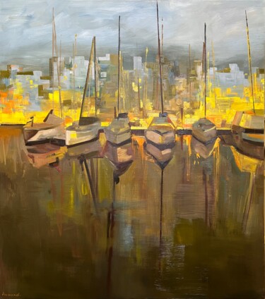 Pittura intitolato "Marina Dubai" da Darina Abramova, Opera d'arte originale, Olio