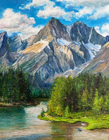 Painting titled "Altai" by Darina Abramova, Original Artwork, Oil