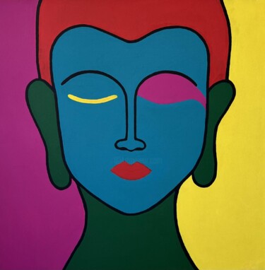 Картина под названием "The Buddha" - Darina Abramova, Подлинное произведение искусства, Масло