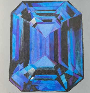 Drawing titled "DIAMOND3" by Darina Abramova, Original Artwork, Conté