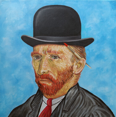 Malerei mit dem Titel "Van Gogh in the sty…" von Dario Assisi, Original-Kunstwerk, Acryl Auf Keilrahmen aus Holz montiert