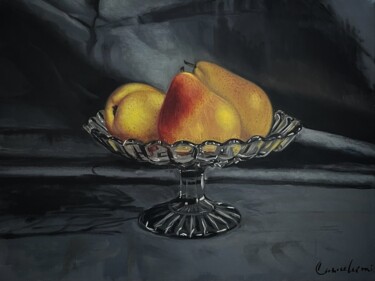 「Pears」というタイトルの絵画 Dario Cavicchioniによって, オリジナルのアートワーク, オイル