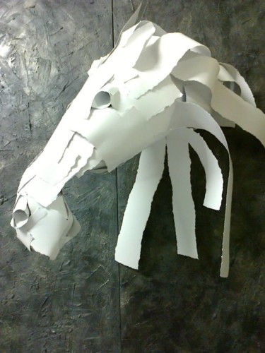 Sculpture titled "TESTA DI CAVALLO.jpg" by Dario Di Franco, Original Artwork, Paper