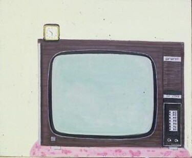 Картина под названием "Television" - Dario Raffaele Orioli, Подлинное произведение искусства, Масло