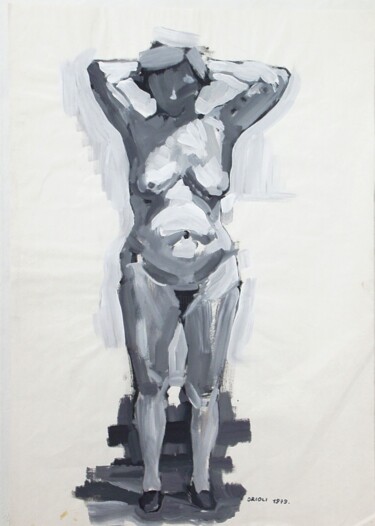 Картина под названием "Nude from the Acade…" - Dario Raffaele Orioli, Подлинное произведение искусства, Акрил