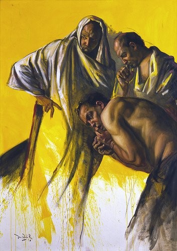 Pintura titulada "Entre la duda y el…" por Dario Ortiz, Obra de arte original