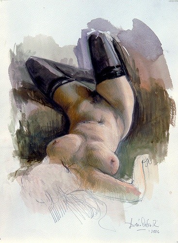 Pintura titulada "Estudio de cuerpo c…" por Dario Ortiz, Obra de arte original