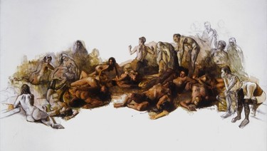 Pintura titulada "La condición humana" por Dario Ortiz, Obra de arte original