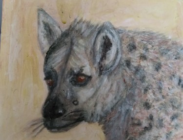 Peinture intitulée "Hyène - commande" par Daris, Œuvre d'art originale, Acrylique