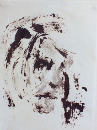 Pittura intitolato "Head 809" da Dariusz Romanowski, Opera d'arte originale, Acrilico Montato su Cartone