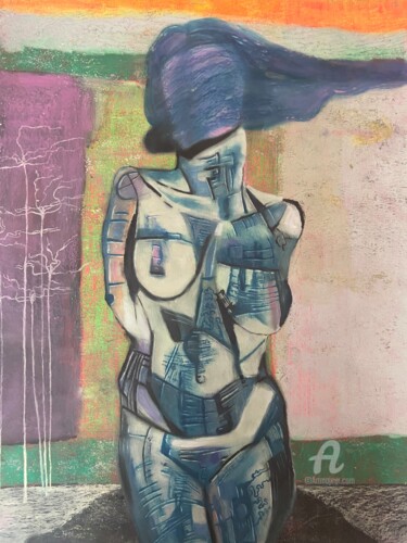 Malarstwo zatytułowany „Kobieta” autorstwa Dariusz Górski, Oryginalna praca, Pastel