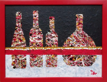 Картина под названием "HOLIDAY SEASON (RED)" - Dariya Afanaseva, Подлинное произведение искусства, Акрил Установлен на картон