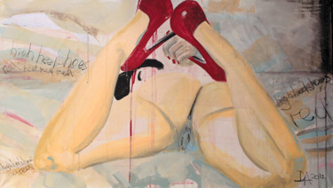 Картина под названием "high-heels-red-shoes" - Dariya Afanaseva, Подлинное произведение искусства, Акрил
