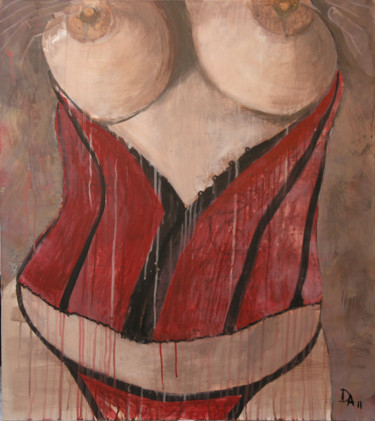 Картина под названием "corset" - Dariya Afanaseva, Подлинное произведение искусства, Акрил Установлен на Деревянная рама для…