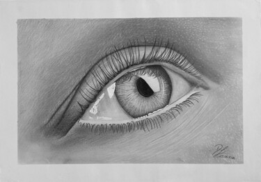 Painting titled "Just watching" by Darja Samoylovich, Original Artwork, Pencil