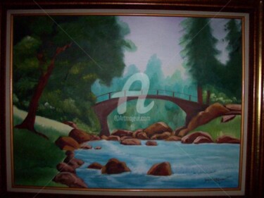 Painting titled "Chinese Garden" by Johnny E.S.J. Otilano, Original Artwork