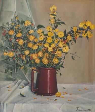 Painting titled "Yellow flowers" by Darko Gavrilovic, Original Artwork, Oil