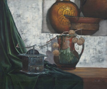 Malerei mit dem Titel "An old coffee grind…" von Darko Gavrilovic, Original-Kunstwerk, Öl