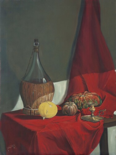 Pittura intitolato "A red drapery" da Darko Gavrilovic, Opera d'arte originale, Olio